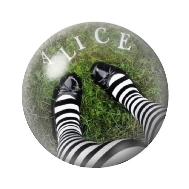 Cabochon en Verre Illustré Alice au Pays des Merveilles 12 à 25mm