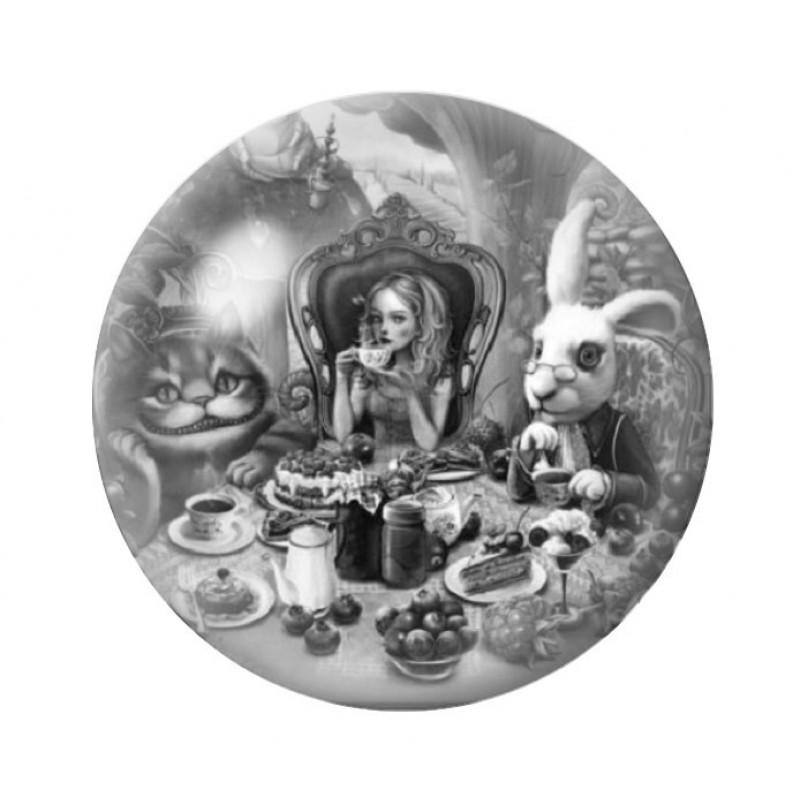 Cabochon en Verre Illustré Alice au Pays des Merveilles 12 à 25mm
