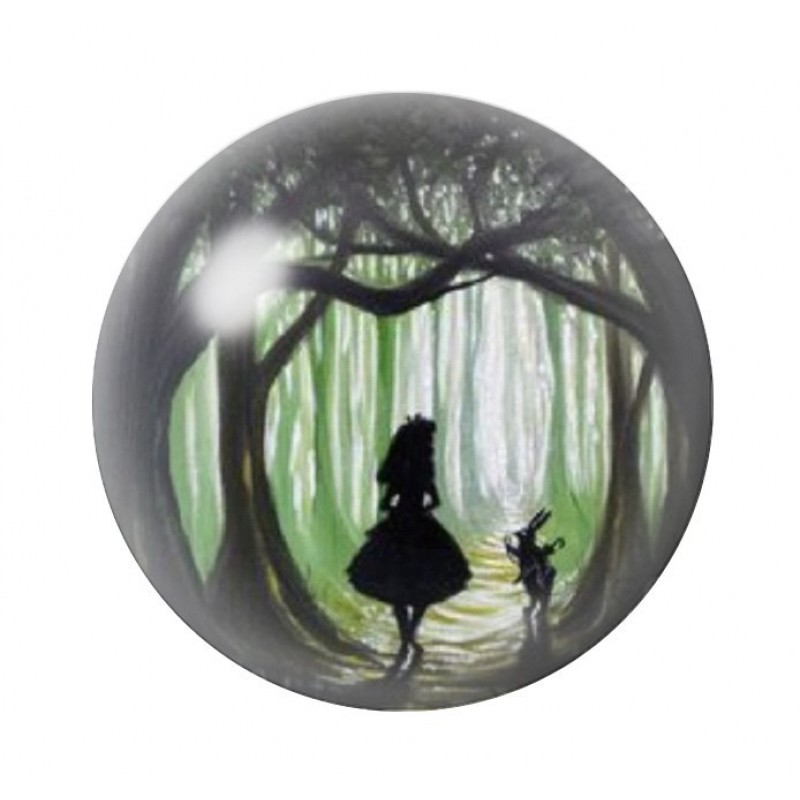 Cabochon en Verre Illustré Alice au Pays des Merveilles 12 à 25mm