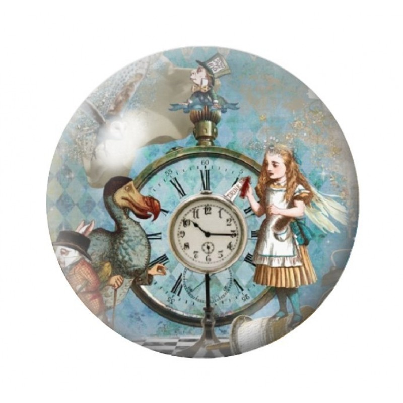 Cabochon en Verre Illustré Alice au Pays des Merveilles 12 à 25mm