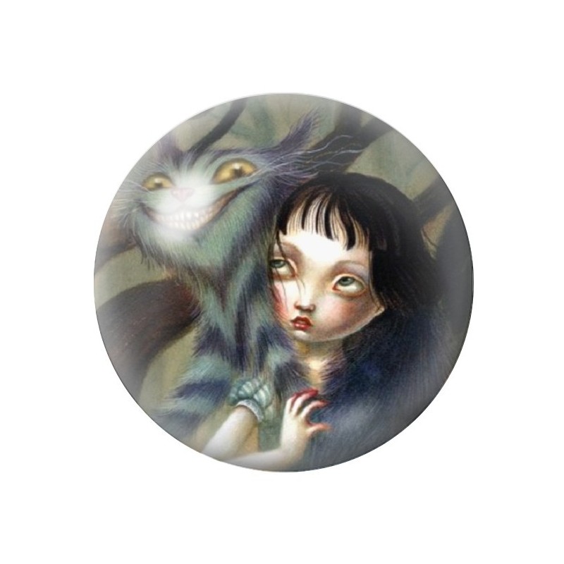 Cabochon en Verre Illustré Alice au Pays des Merveilles 12 à 25mm