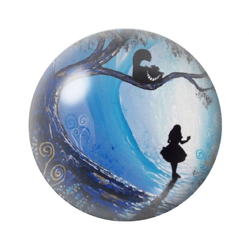 Cabochon en Verre Illustré Alice au Pays des Merveilles 12 à 25mm