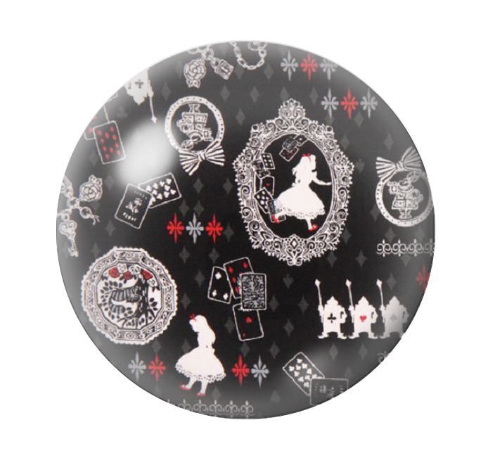 Cabochon en Verre Illustré Alice au Pays des Merveilles 12 à 25mm