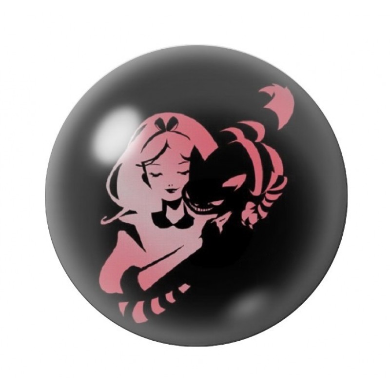 Cabochon en Verre Illustré Alice au Pays des Merveilles 12 à 25mm