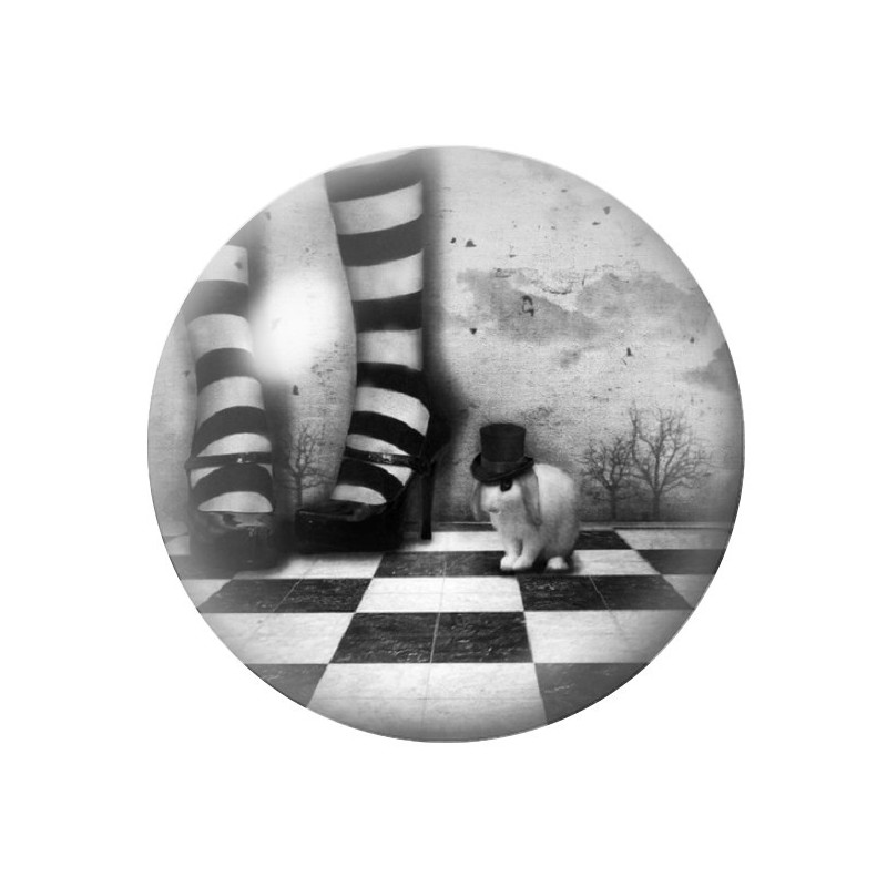 Cabochon en Verre Illustré Alice au Pays des Merveilles 12 à 25mm