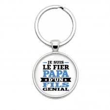 Porte-clé "Fier Papa d’un Fils Génial" Cadeau pour la Création de Bijoux Fantaisie - DIY