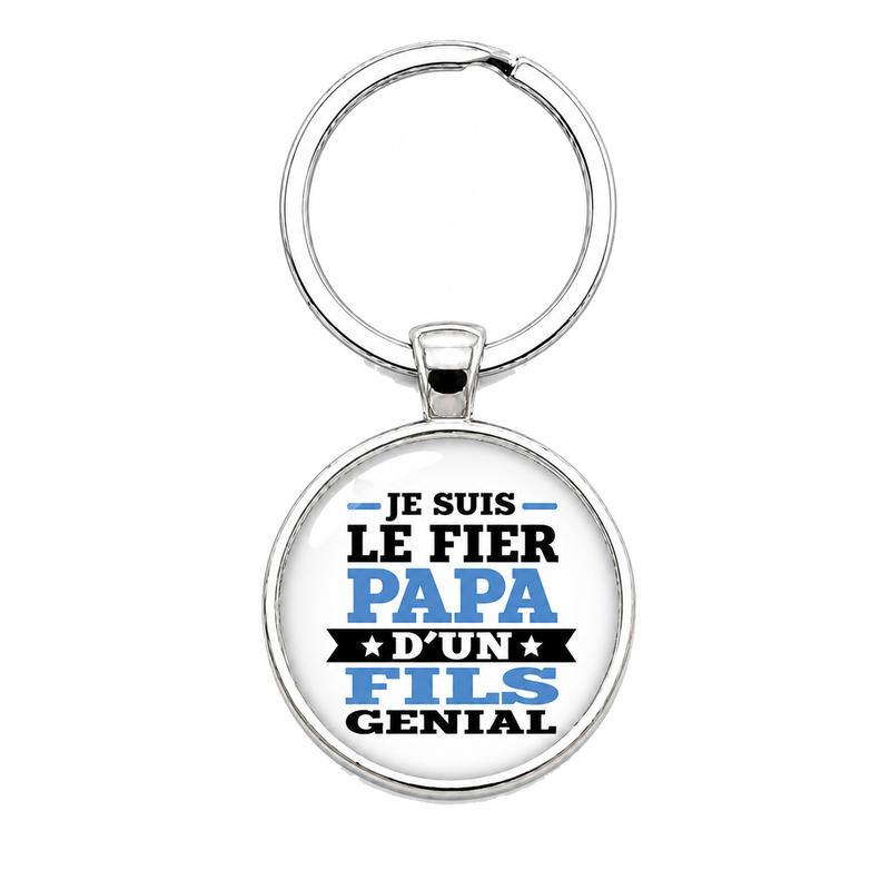 Porte-clé "Fier Papa d’un Fils Génial" Cadeau