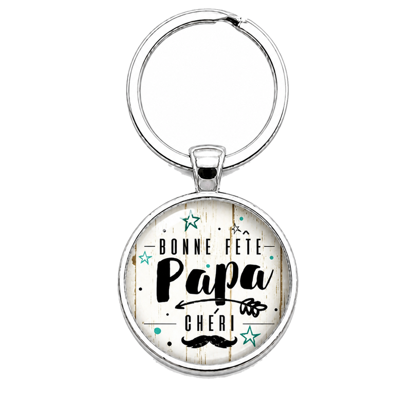 Porte-clé "Bonne Fête Papa Chéri" Bois Cadeau Fête des Pères