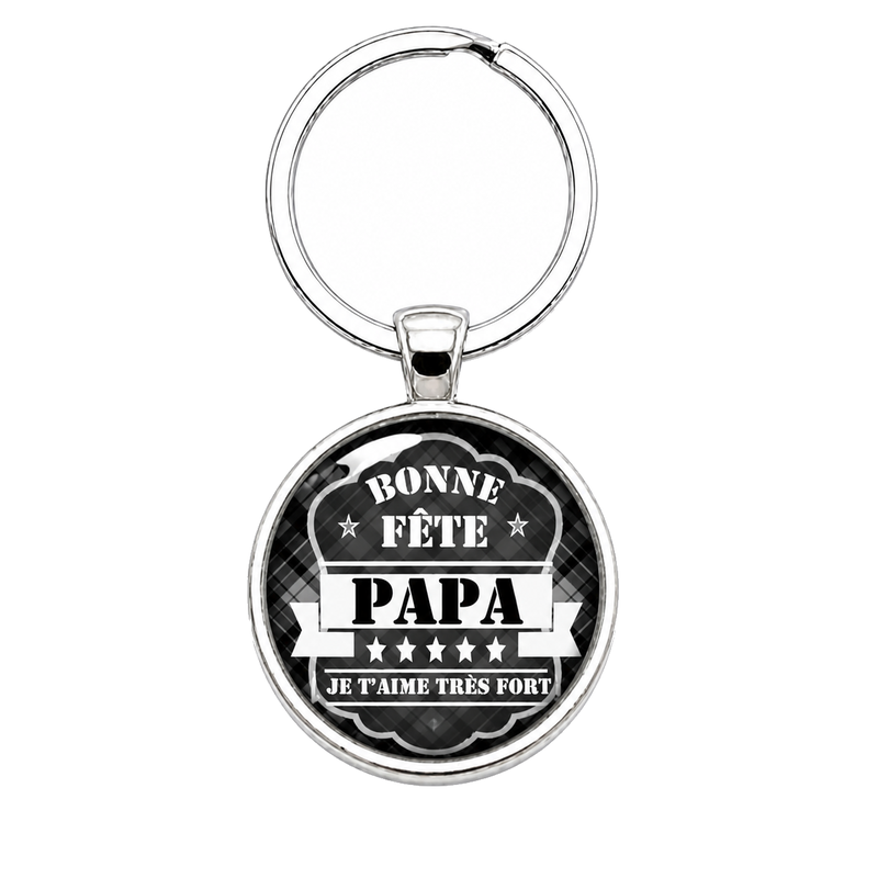 Porte-clé "Bonne Fête Papa" Tartan Cadeau Fête des Pères