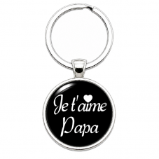 Porte-clé "Je t’aime Papa" Script Cadeau Fête des Pères pour la Création de Bijoux Fantaisie - DIY
