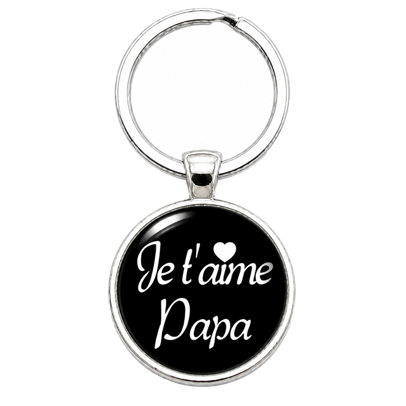 Porte-clé "Je t’aime Papa" Script Cadeau Fête des Pères