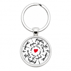Porte-clé "Je t’aime Papa" Cœur de Mots Cadeau pour la Création de Bijoux Fantaisie - DIY