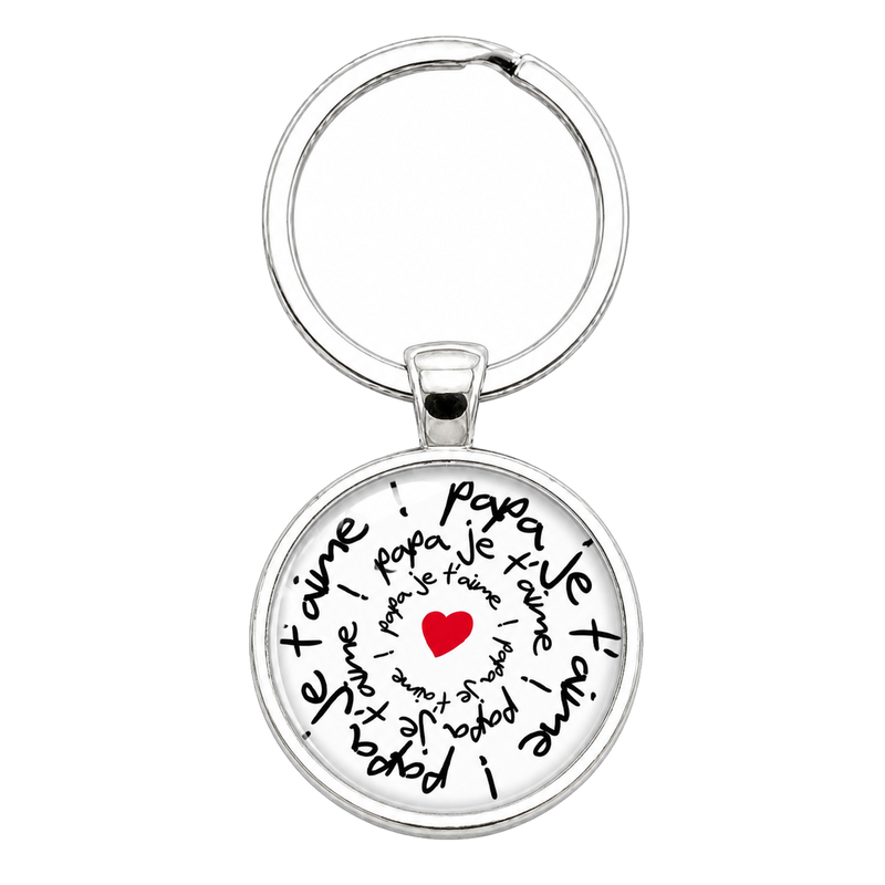 Porte-clé "Je t’aime Papa" Cœur de Mots Cadeau