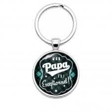 Porte-clé "Papa Exceptionnel" Tartan Cadeau Fête des Pères pour la Création de Bijoux Fantaisie - DIY