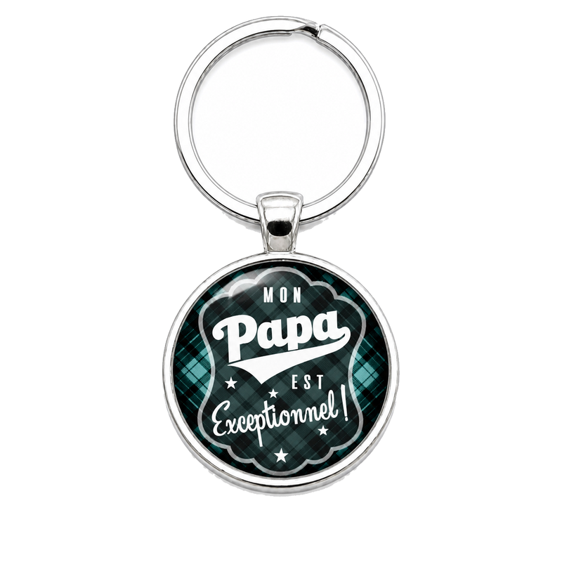 Porte-clé "Papa Exceptionnel" Tartan Cadeau Fête des Pères