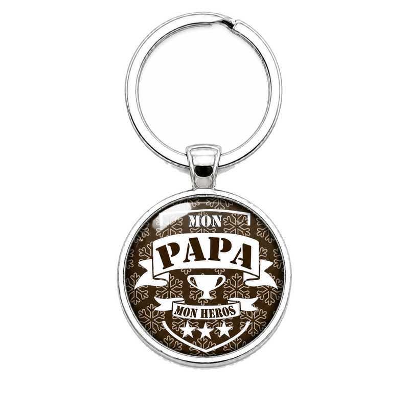 Porte-clé "Papa mon Héros" Vintage Cadeau Fête des Pères