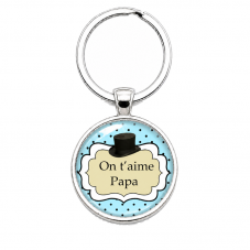 Porte-clé "On t’aime Papa" Chapeau Cadeau Fête des Pères pour la Création de Bijoux Fantaisie - DIY