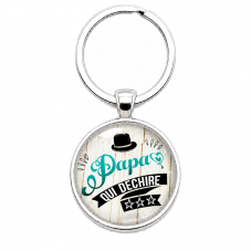 Porte-clé "Papa qui Déchire" Vintage Cadeau Fête des Pères pour la Création de Bijoux Fantaisie - DIY
