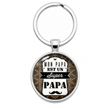 Porte-clé "Mon Papa est un Super Papa" Cadeau Fête des Pères pour la Création de Bijoux Fantaisie - DIY