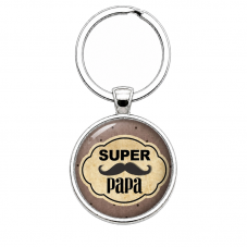 Porte-clé "Super Papa" Vintage Cadeau Fête des Pères pour la Création de Bijoux Fantaisie - DIY