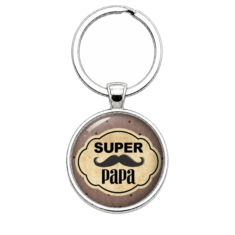 Porte-clé "Super Papa" Vintage Cadeau Fête des Pères