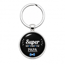 Porte-clé "Super Papa" Nœud Papillon Cadeau Fête des Pères pour la Création de Bijoux Fantaisie - DIY