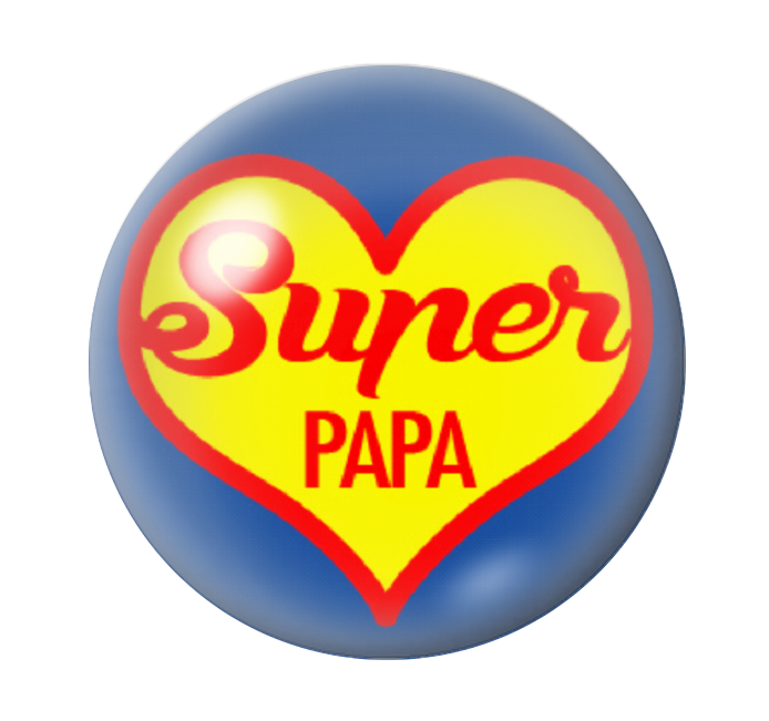 Cabochon en Verre Illustré "Super Papa" 12 à 25mm