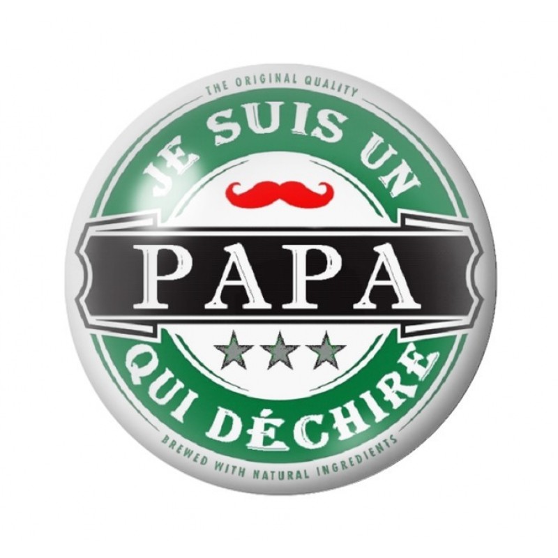 Cabochon en Verre Illustré "Papa qui Déchire" 12 à 25mm