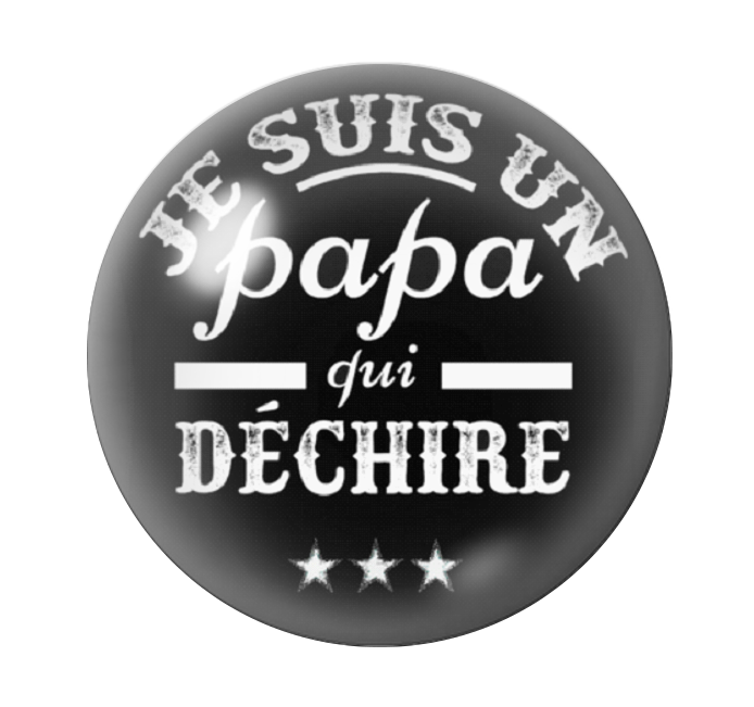 Cabochon en Verre Illustré "Papa qui Déchire" 12 à 25mm