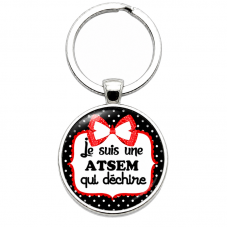 Porte-clé "Je Suis une Atsem qui Déchire" Cadeau de Fin d’Année pour la Création de Bijoux Fantaisie - DIY