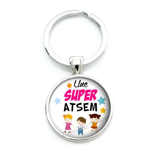 Porte-clé "Super Atsem" Cadeau de Fin d'Année d’École