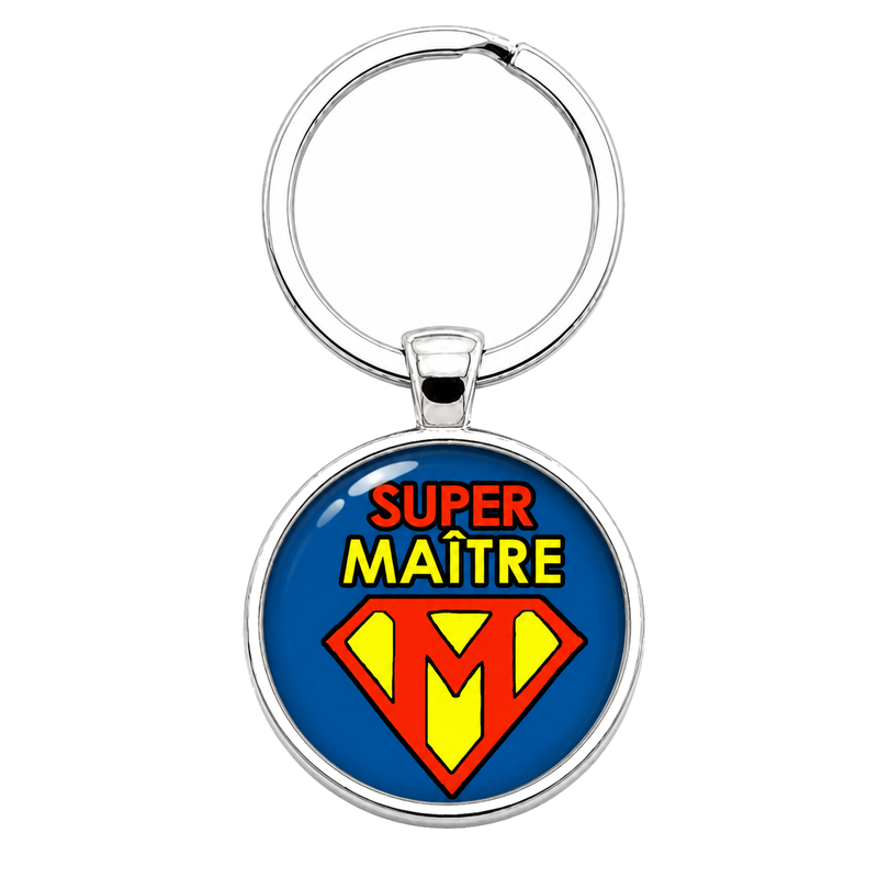 Porte-clé "Super Maître" Emblème M Cadeau de Fin d’Année