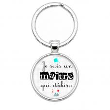 Porte-clé "Je Suis un Maître qui Déchire" Quadrillé Cadeau de Fin d’Année pour la Création de Bijoux Fantaisie - DIY