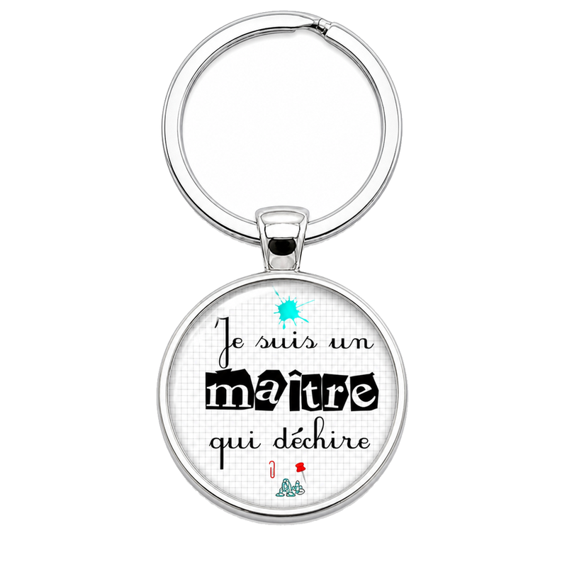 Porte-clé "Je Suis un Maître qui Déchire" Quadrillé Cadeau de Fin d’Année