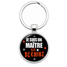 Porte-clé "Je Suis un Maître qui Déchire" Noir Cadeau de Fin d’Année pour la Création de Bijoux Fantaisie - DIY