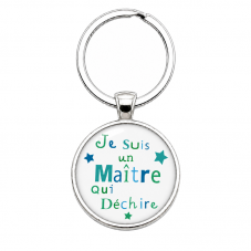 Porte-clé "Je Suis un Maître qui Déchire" Turquoise Cadeau de Fin d’Année pour la Création de Bijoux Fantaisie - DIY