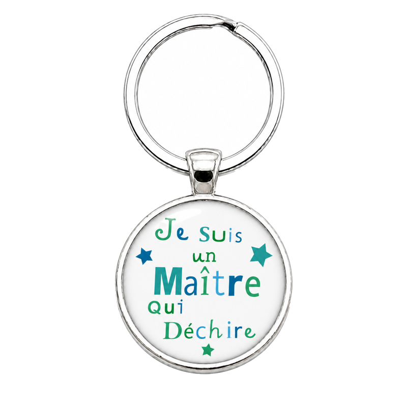 Porte-clé "Je Suis un Maître qui Déchire" Turquoise Cadeau de Fin d’Année