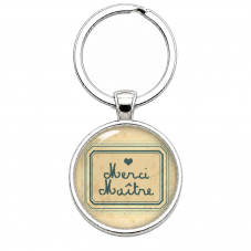 Porte-clé "Merci Maître" Étiquette Vintage Cadeau de Fin d’Année d’École pour la Création de Bijoux Fantaisie - DIY