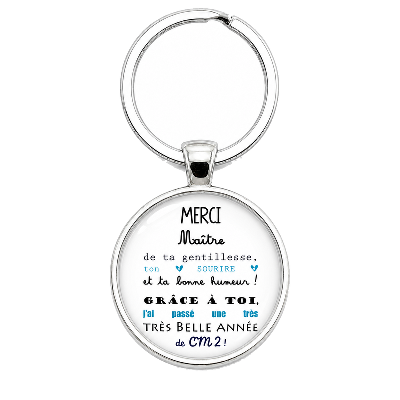 Porte-clé "Merci Maître" Message Cadeau de Fin d’Année d’École