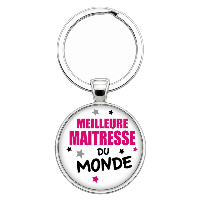 Porte-Clé Fait Main Meilleure Maîtresse du monde Verre 25mm