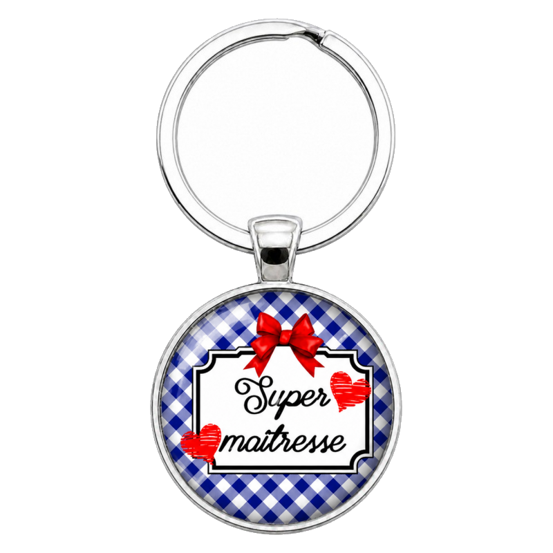 Porte-Clé Fait Main Super maîtresse Verre 25mm