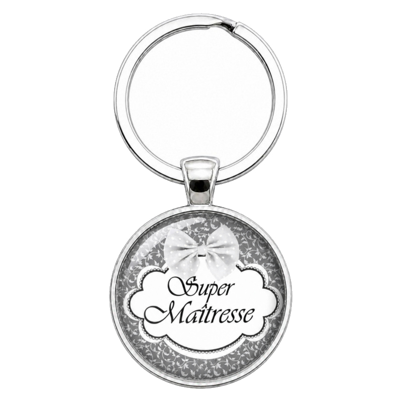 Porte-Clé Fait Main Super Maîtresse Verre 25mm