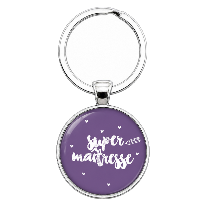 Porte-Clé Fait Main Super maîtresse Verre 25mm