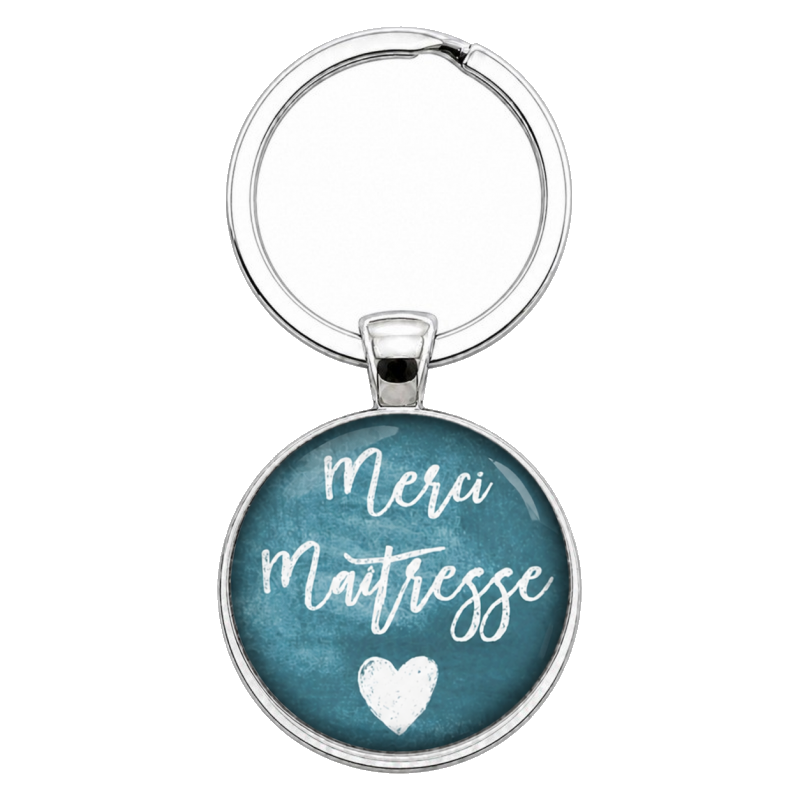 Porte-Clé Fait Main Merci Maîtresse Verre 25mm
