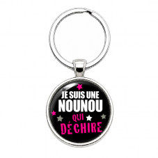Porte-clé "Je Suis une Nounou qui Déchire" Cadeau de Fin d’Année d’École pour la Création de Bijoux Fantaisie - DIY