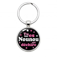 Porte-clé "Tu es une Nounou qui Déchire" Cadeau de Fin d’Année d’École pour la Création de Bijoux Fantaisie - DIY