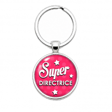 Porte-clé "Super Directrice" Rose Étoilé Cadeau de Fin d’Année d’École pour la Création de Bijoux Fantaisie - DIY