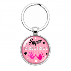 Porte-clé "Super Directrice" Mains Roses Cadeau de Fin d’Année d’École pour la Création de Bijoux Fantaisie - DIY