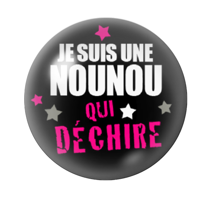Cabochon en Verre Illustré "Nounoun qui Déchire" 12 à 25mm