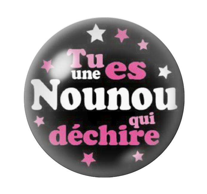 Cabochon en Verre Illustré "Nounoun qui Déchire" 12 à 25mm